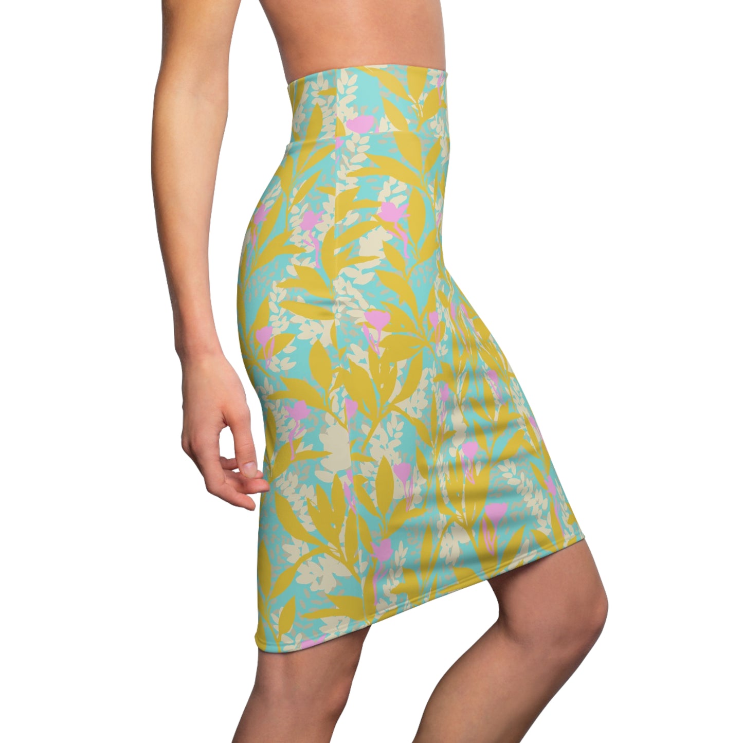 Tropical Pencil Skirt -Garden Morning Impression