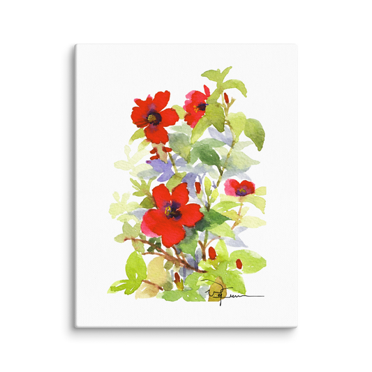 Watercolor Flower #9_Hibiscus Print Canvas