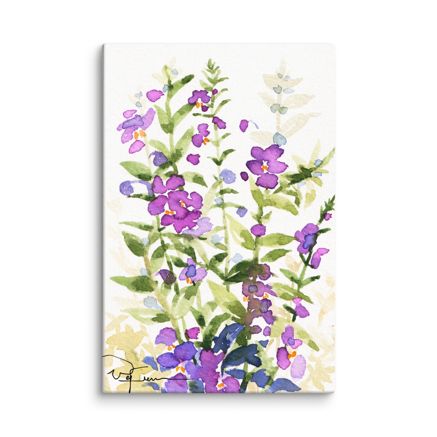 Watercolor Flower #7_Angelonia Printed Canvas