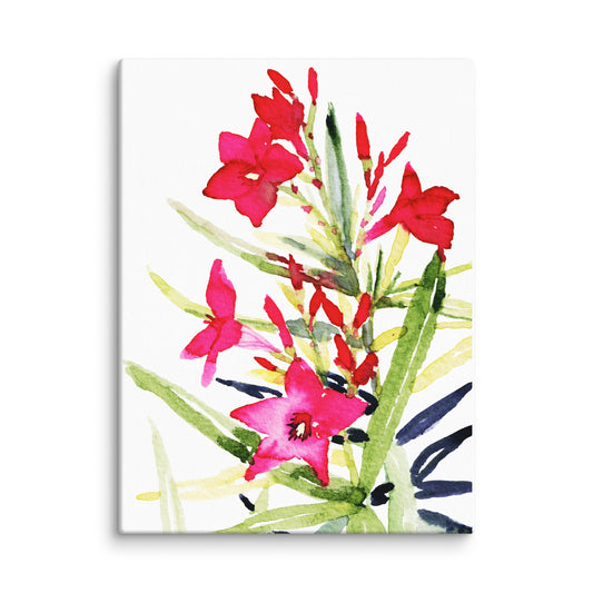 Watercolor Flower #8_Oleander Printed Canvas