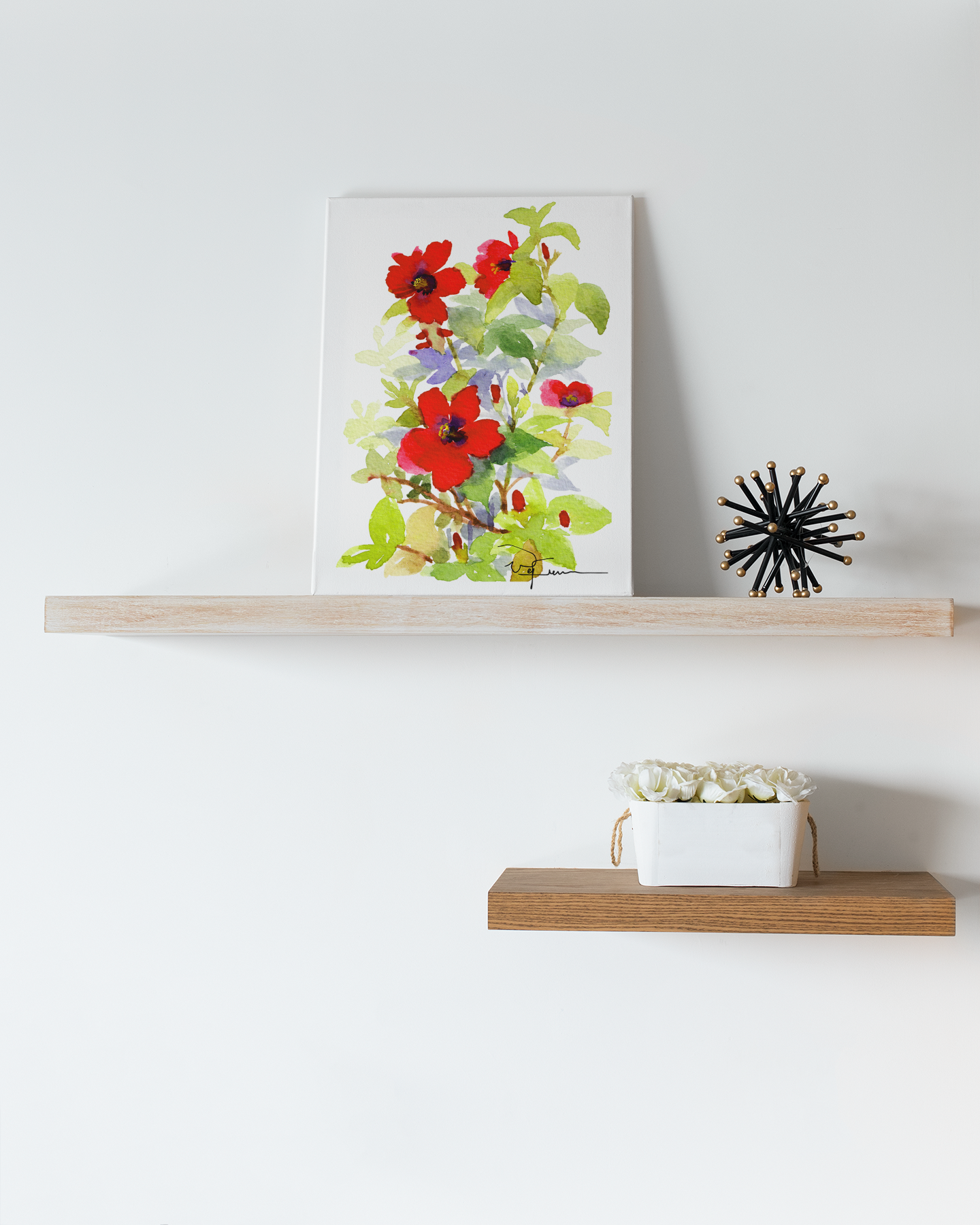 Watercolor Flower #9_Hibiscus Print Canvas